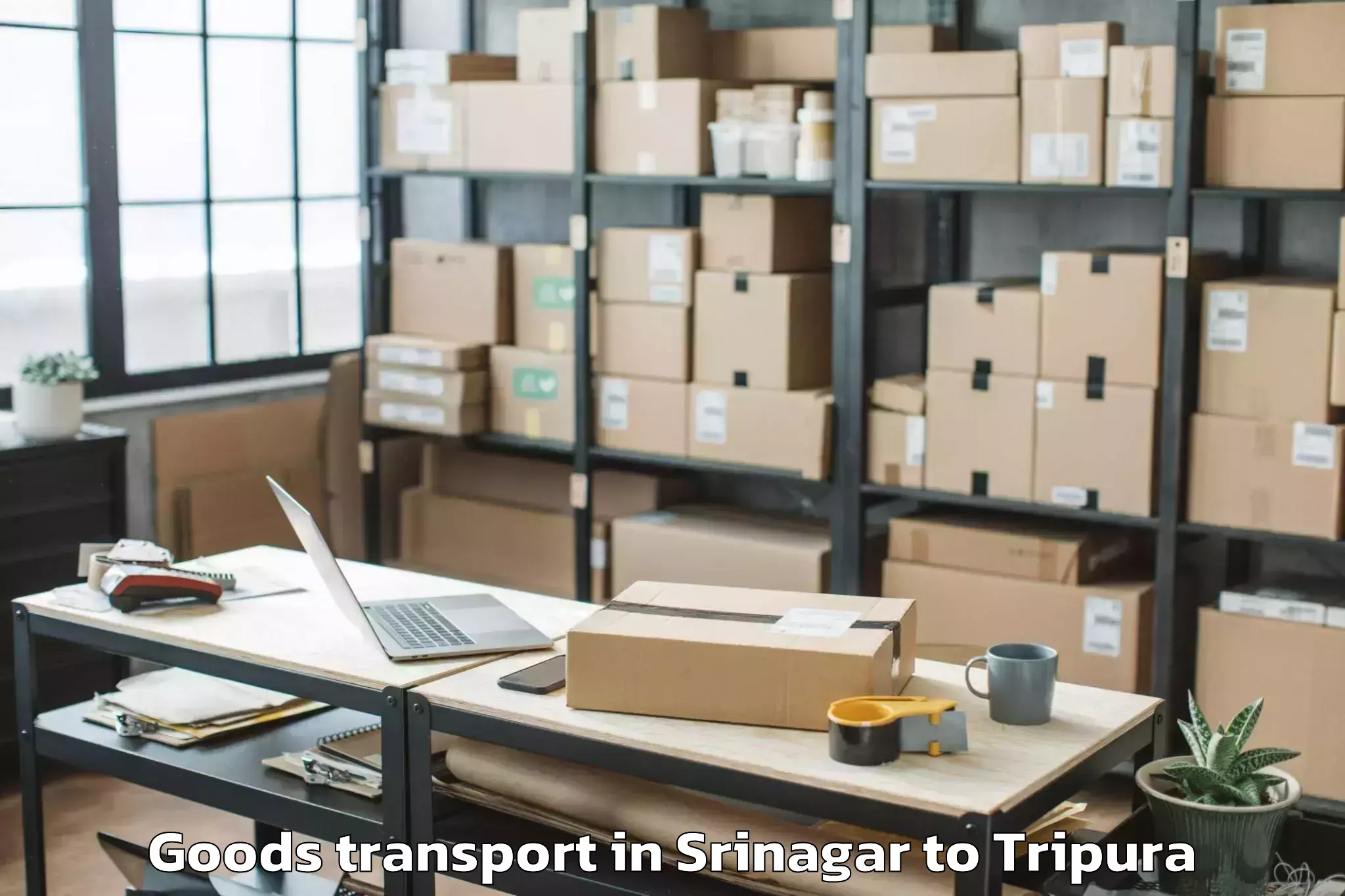 Srinagar to Tripura Goods Transport Booking